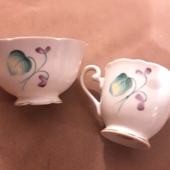 Occupied Japan hand painted cream & sugar - Picture 4 of 4